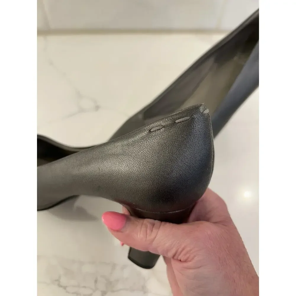 Eileen Fisher Pure‎ II Womens Sz 7.5 M Gray Metallic Pumps Heels Shoes Round Toe